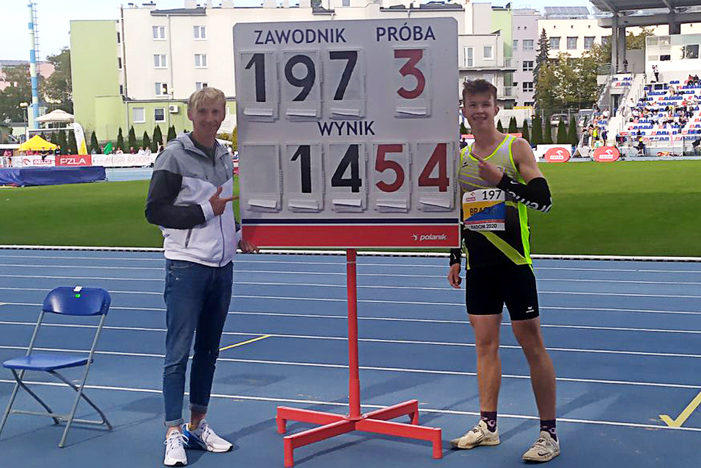 Jakub Bracki obronił tytuł mistrza Polski i ustanowił rekord życiowy; fot./BKL