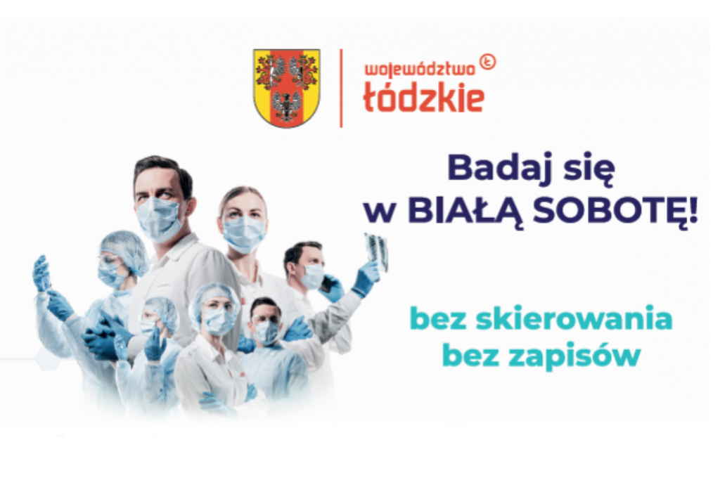Grafika promująca "Białą sobotę" w województwie łódzkim