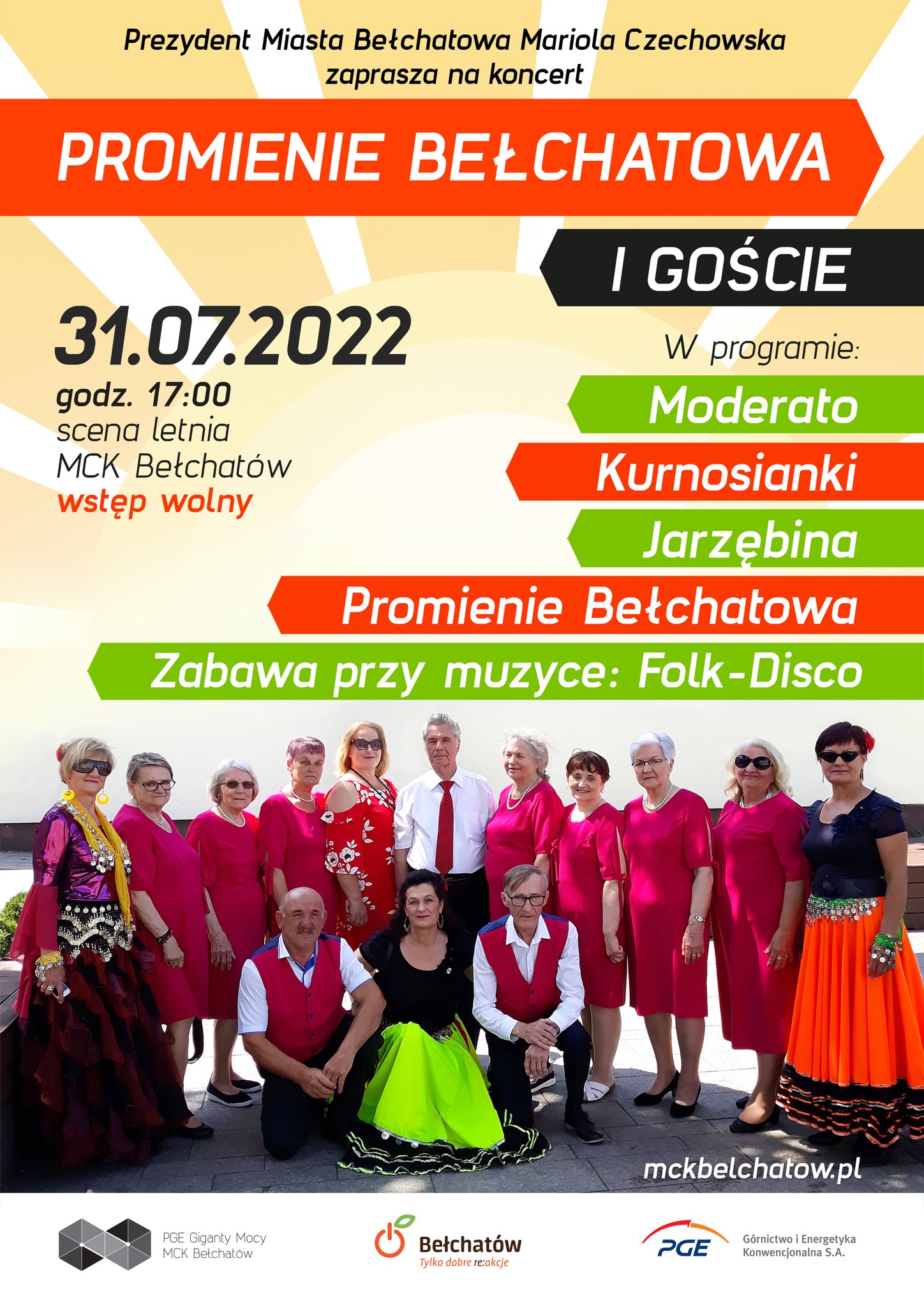 Plakat promujący koncert Promienie Bełchatowa i goście 
