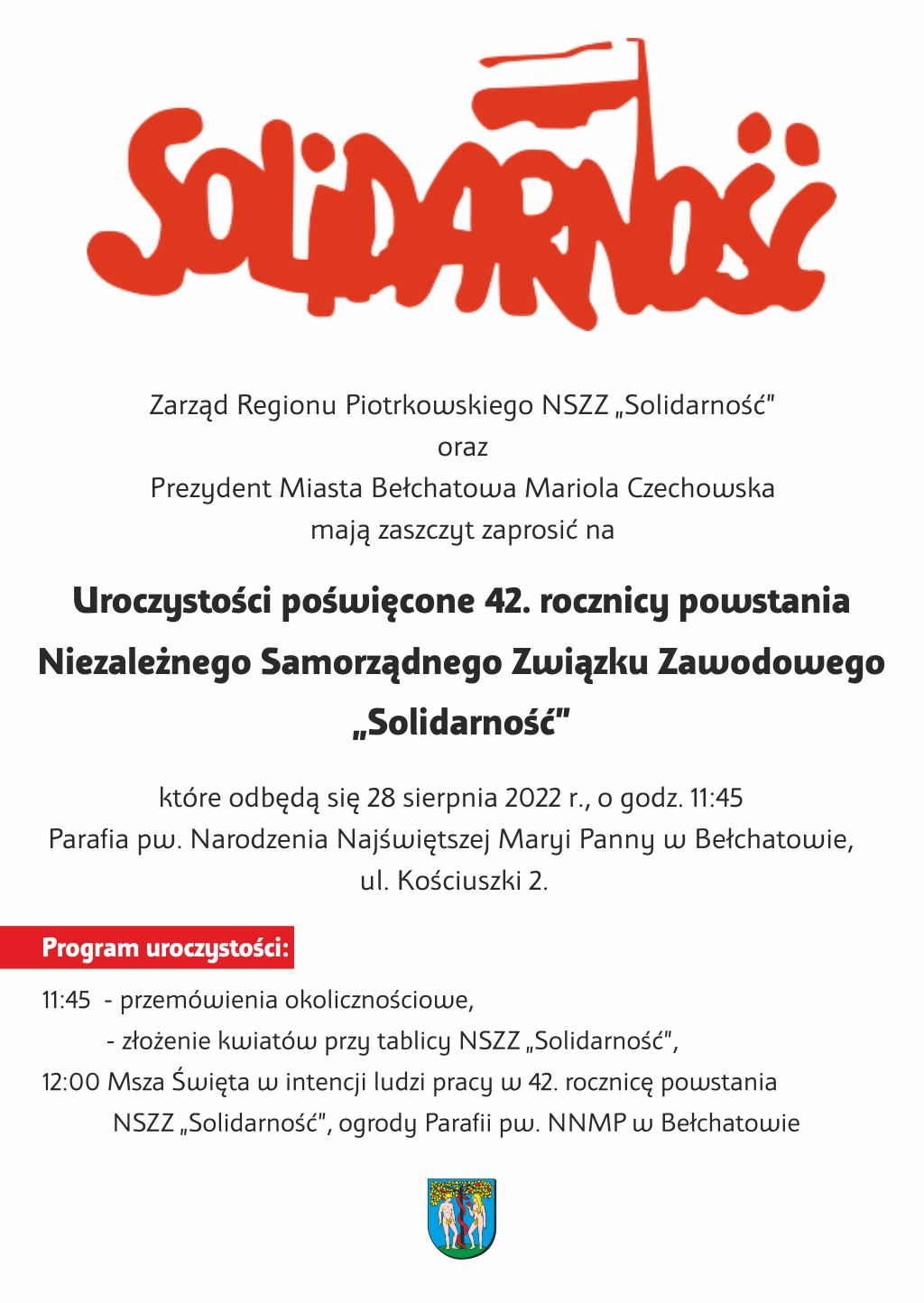 Plakat - obchody rocznicy powstania NSZZ 