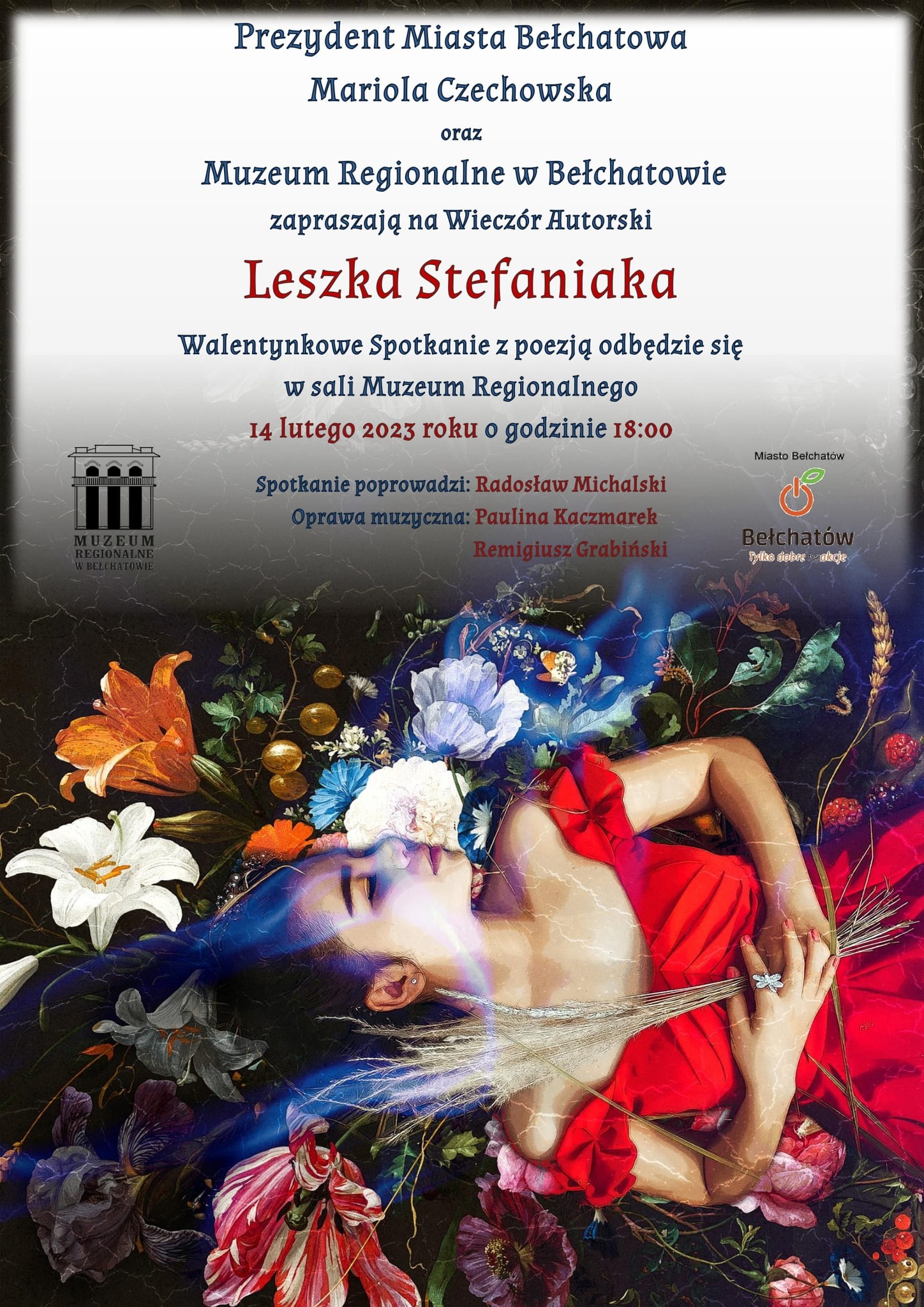 Plakat promujący wieczór autorski Leszka Stefaniaka