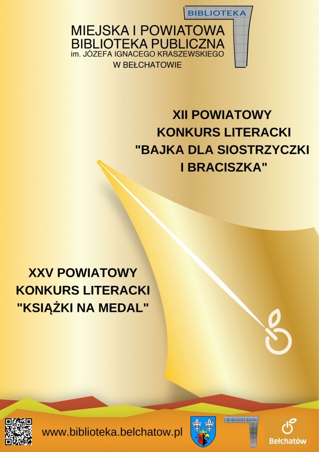 Plakat - literackie konkursy biblioteki publicznej